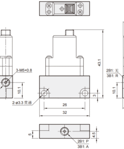 Mindman MVDA-80/series/ultra-high speed solenoid valve (directly operated type)/base -MVDA-80-3B1