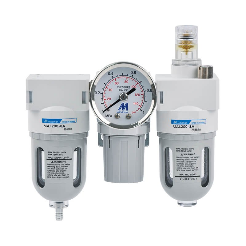 Mindman MACT200 Series: Air Combination Unit(F.R.L. Set) - MACT200L-8A-RN-NPT